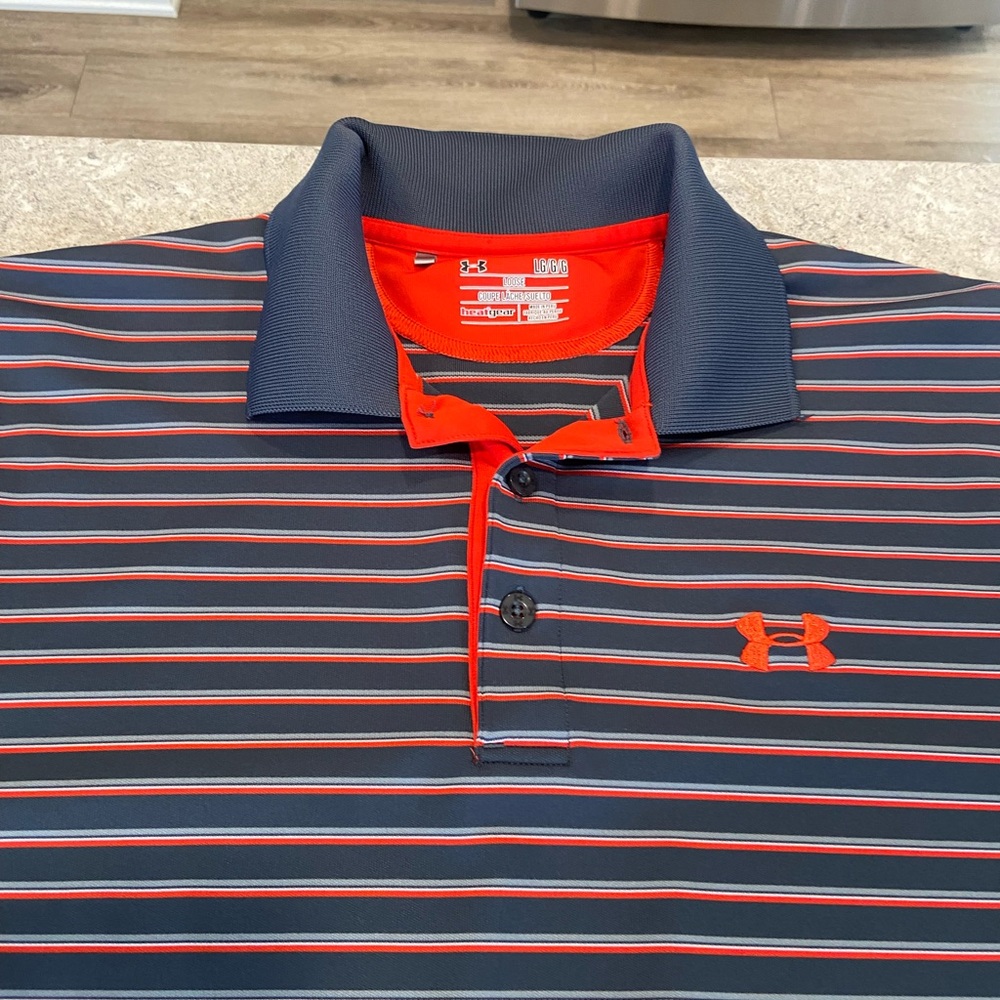 Under Armour Heat Gear Loose Men's Polo Shirt in Navy and Red-Large
